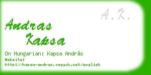 andras kapsa business card